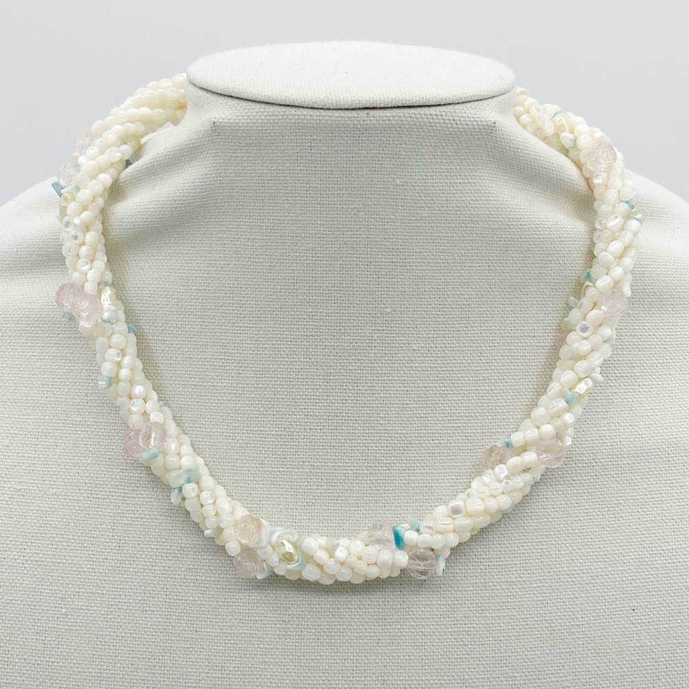 Vintage Mother of Pearl Shell Beads  Necklace